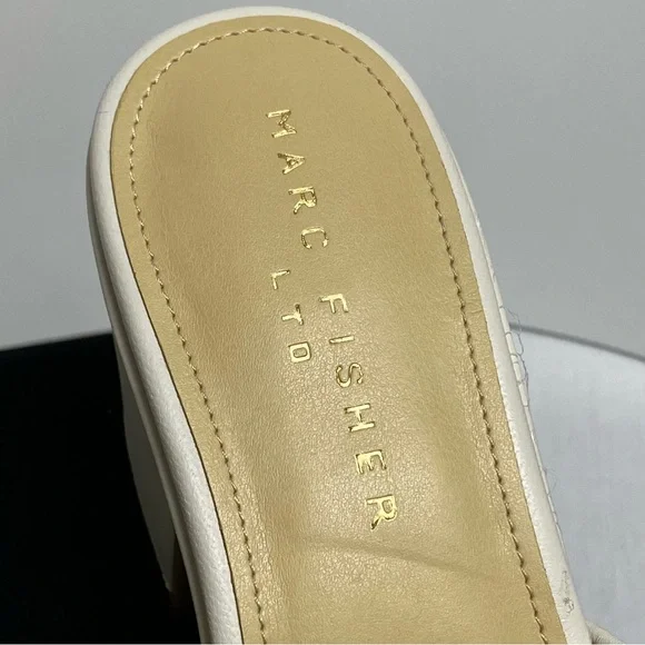 NEW Marc Fisher LTD Platform Mule Slide Ivory Women’s 8.5 - Picture 9 of 16